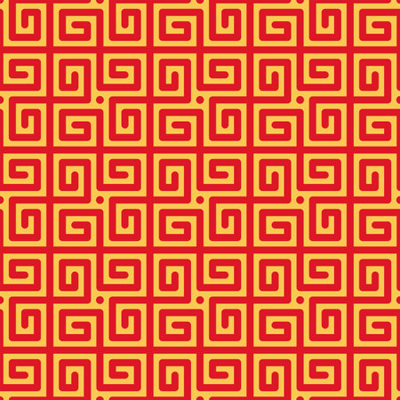 Traditional chinese dots and lines seamless pattern. Traditional chinese repeatable pattern for background, wallpaper, cover, banner, etc.のイラスト素材