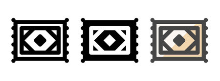 Multipurpose carpet icon in outline, glyph, filled outline style. Various styles of carpet vector icon. Three style variants in one pack.のイラスト素材