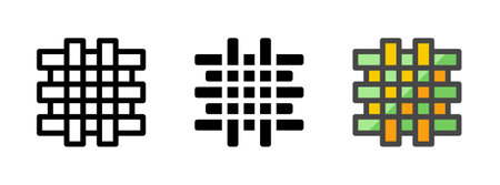 Multipurpose webbing icon in outline, glyph, filled outline style. Various styles of webbing vector...