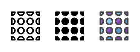 Multipurpose polka dot icon in outline, glyph, filled outline style. Various styles of polka dot vector icon. Three style variants in one pack.のイラスト素材