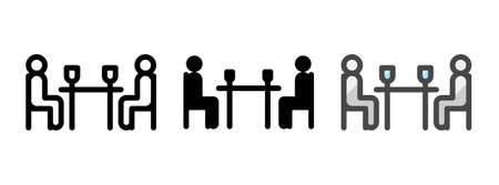 Multipurpose dinner vector icon in outline, glyph, filled outline style. Three icon style variants in one pack.のイラスト素材