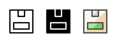 Multipurpose box vector icon in outline, glyph, filled outline style. Three icon style variants in one pack.のイラスト素材