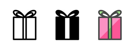 Multipurpose prize vector icon in outline, glyph, filled outline style. Three icon style variants in one pack.のイラスト素材