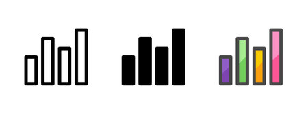 Multipurpose analytics vector icon in outline, glyph, filled outline style. Three icon style variants in one pack.のイラスト素材