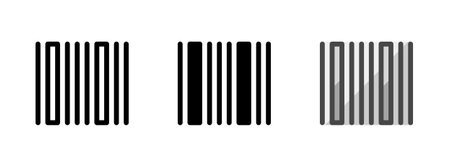 Multipurpose bar code vector icon in outline, glyph, filled outline style. Three icon style variants in one pack.のイラスト素材