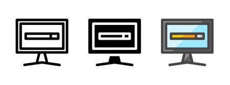 Multipurpose booting vector icon in outline, glyph, filled outline style. Three icon style variants...