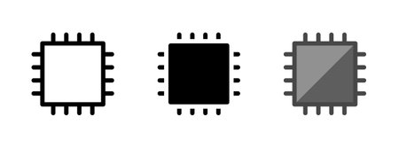 Multipurpose mosfet vector icon in outline, glyph, filled outline style. Three icon style variants in one pack.のイラスト素材