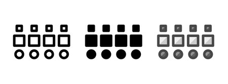 Multipurpose VRM vector icon in outline, glyph, filled outline style. Three icon style variants in one pack.のイラスト素材