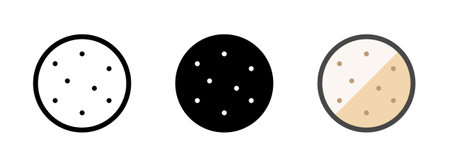 Multipurpose cookie vector icon in outline, glyph, filled outline style. Three icon style variants in one pack.のイラスト素材