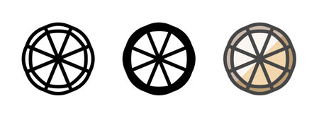 Multipurpose pie vector icon in outline, glyph, filled outline style. Three icon style variants in one pack.のイラスト素材