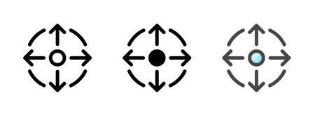 Multipurpose AOE vector icon in outline, glyph, filled outline style. Three icon style variants in one pack.のイラスト素材