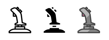 Multipurpose flight stick vector icon in outline, glyph, filled outline style. Three icon style variants in one pack.のイラスト素材