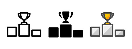 Multipurpose grand champion vector icon in outline, glyph, filled outline style. Three icon style variants in one pack.のイラスト素材