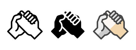 Multipurpose hands vector icon in outline, glyph, filled outline style. Three icon style variants in one pack.のイラスト素材