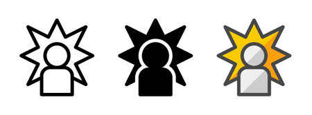 Multipurpose damaged vector icon in outline, glyph, filled outline style. Three icon style variants in one pack.のイラスト素材