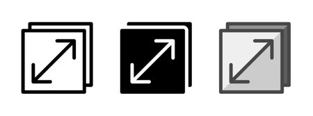 Multipurpose resolution vector icon in outline, glyph, filled outline style. Three icon style variants in one pack.のイラスト素材