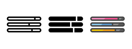 Multipurpose stats vector icon in outline, glyph, filled outline style. Three icon style variants in...