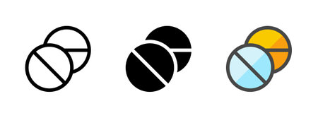 Multipurpose tablets vector icon in outline, glyph, filled outline style. Three icon style variants in one pack.のイラスト素材