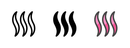 Multipurpose air vector icon in outline, glyph, filled outline style. Three icon style variants in one pack.のイラスト素材