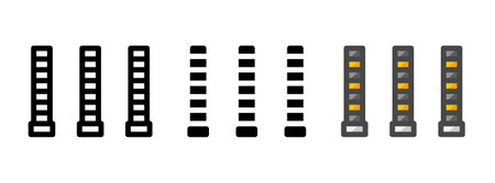 Multipurpose bollards vector icon in outline, glyph, filled outline style. Three icon style variants in one pack.のイラスト素材