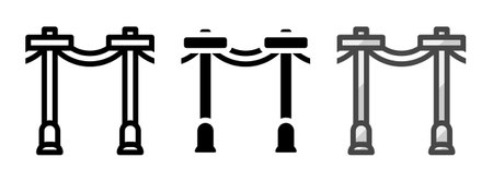 Multipurpose power pole vector icon in outline, glyph, filled outline style. Three icon style variants in one pack.のイラスト素材