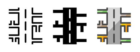 Multipurpose main road vector icon in outline, glyph, filled outline style. Three icon style variants in one pack.のイラスト素材