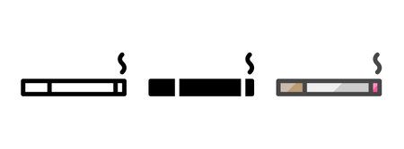 Multipurpose cigarette vector icon in outline, glyph, filled outline style. Three icon style variants in one pack.のイラスト素材
