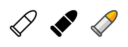 Multipurpose bullet vector icon in outline, glyph, filled outline style. Three icon style variants in one pack.のイラスト素材