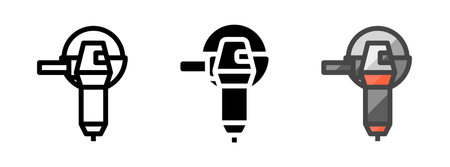 Multipurpose angle grinder vector icon in outline, glyph, filled outline style. Three icon style variants in one pack.のイラスト素材