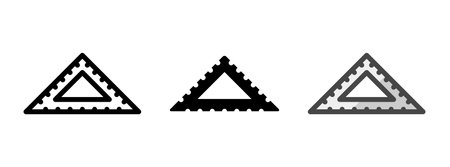 Multipurpose carpenters square vector icon in outline, glyph, filled outline style. Three icon style variants in one pack.のイラスト素材