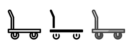 Multipurpose hand truck vector icon in outline, glyph, filled outline style. Three icon style variants in one pack.のイラスト素材