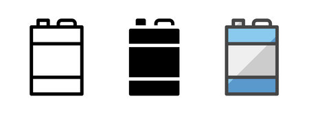 Multipurpose paint thinner vector icon in outline, glyph, filled outline style. Three icon style variants in one pack.のイラスト素材