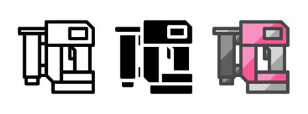 Multipurpose nail gun vector icon in outline, glyph, filled outline style. Three icon style variants in one pack.のイラスト素材