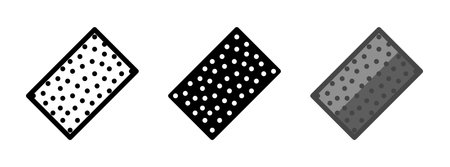 Multipurpose sandpaper vector icon in outline, glyph, filled outline style. Three icon style variants in one pack.のイラスト素材