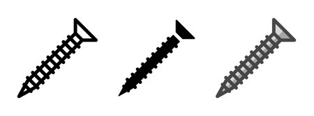 Multipurpose screw vector icon in outline, glyph, filled outline style. Three icon style variants in one pack.のイラスト素材