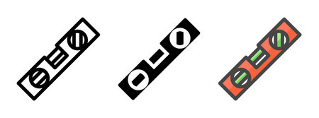 Multipurpose level vector icon in outline, glyph, filled outline style. Three icon style variants in one pack.のイラスト素材