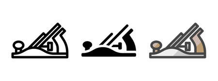 Multipurpose plane vector icon in outline, glyph, filled outline style. Three icon style variants in one pack.のイラスト素材