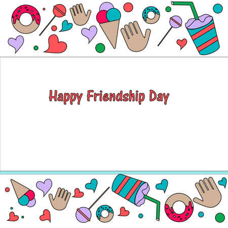 Vector illustration of Friendship Day Card for invitation/template/card/poster. Bright background for friendship day celebration.のイラスト素材