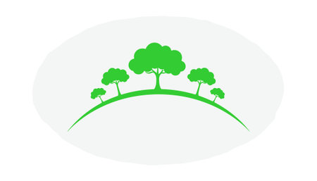 green tree icon on white background. ecology concept. vector illustration.のイラスト素材
