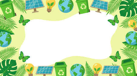 Illustration of a green ecology concept with space for text and eco icons