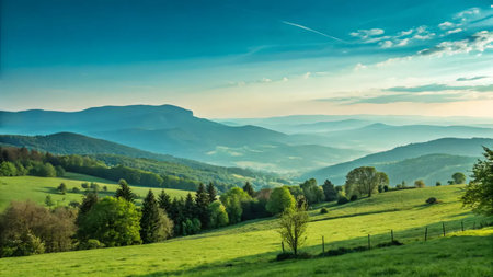 beautiful summer landscape in the Carpathian Mountains. Ukraine, Europeの素材