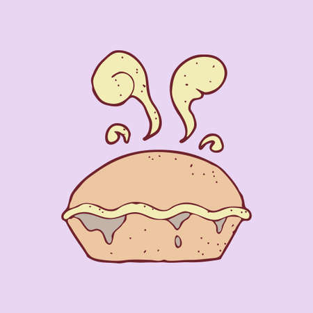 digitally drawn illustration design with theme of pieのイラスト素材