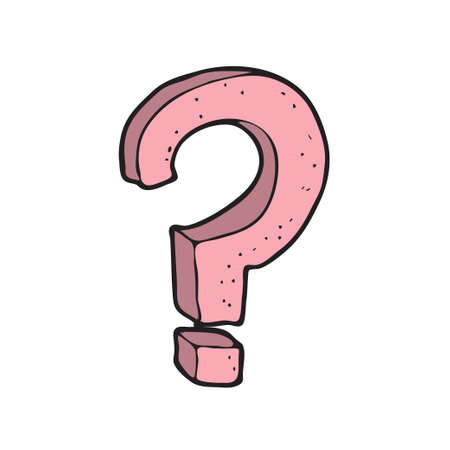 digitally drawn illustration design with theme of question markのイラスト素材