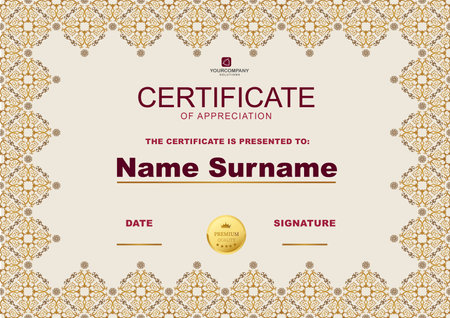 Certificate retro vintage design templateのイラスト素材