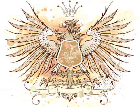 Eagle Holding Scroll Vectorのイラスト素材