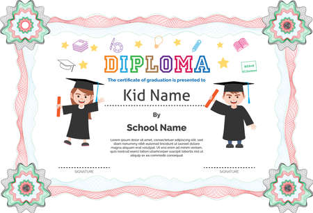 The certificate of graduation is presentedのイラスト素材
