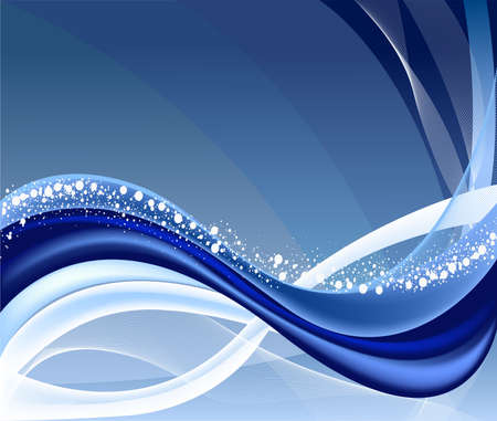Abstract vector background, blue waved lines for brochure, website, flyer designのイラスト素材