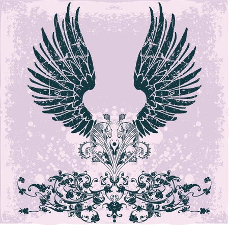 vector angel wing symbol vectorのイラスト素材