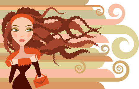 Ladies with long Hairのイラスト素材