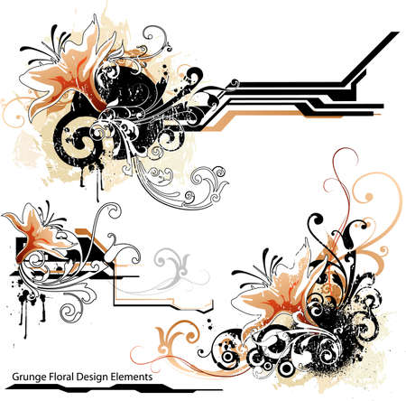 floral design elementsのイラスト素材